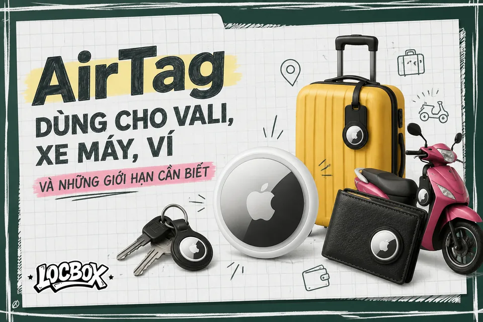 AirTag dùng cho vali, xe máy, ví và những giới hạn cần biết