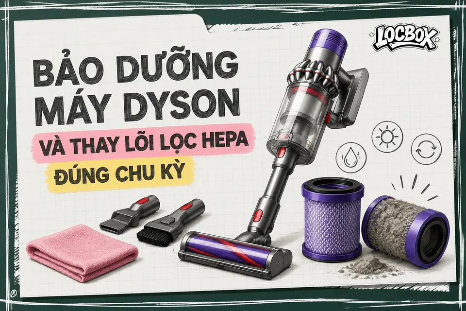 Bảo dưỡng máy Dyson và thay lõi lọc HEPA đúng chu kỳ