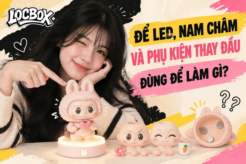 Đế LED, nam châm và phụ kiện thay đầu trên tượng resin dùng để làm gì?