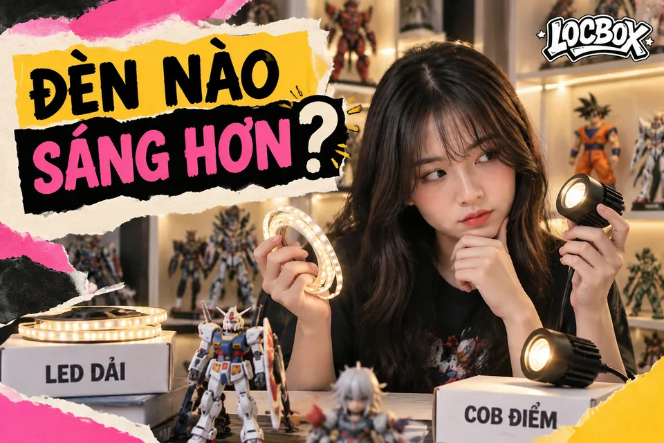 Đèn LED dải hay đèn COB điểm cho tủ trưng bày: chọn nhiệt độ màu nào?
