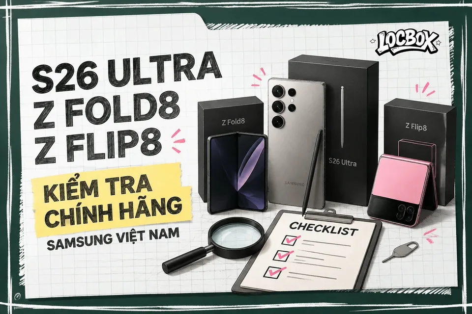 Galaxy S26 Ultra, Z Fold8 và Z Flip8: checklist kiểm tra máy chính hãng Samsung Việt Nam khi nhận