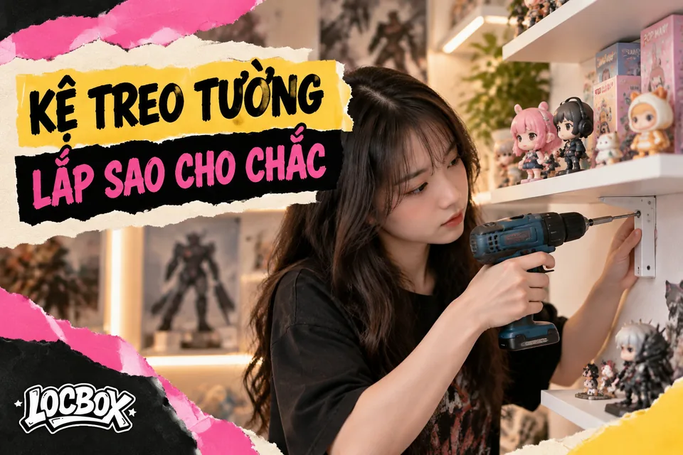 Kệ treo tường cho figure nhỏ và blind box: lắp sao cho chắc