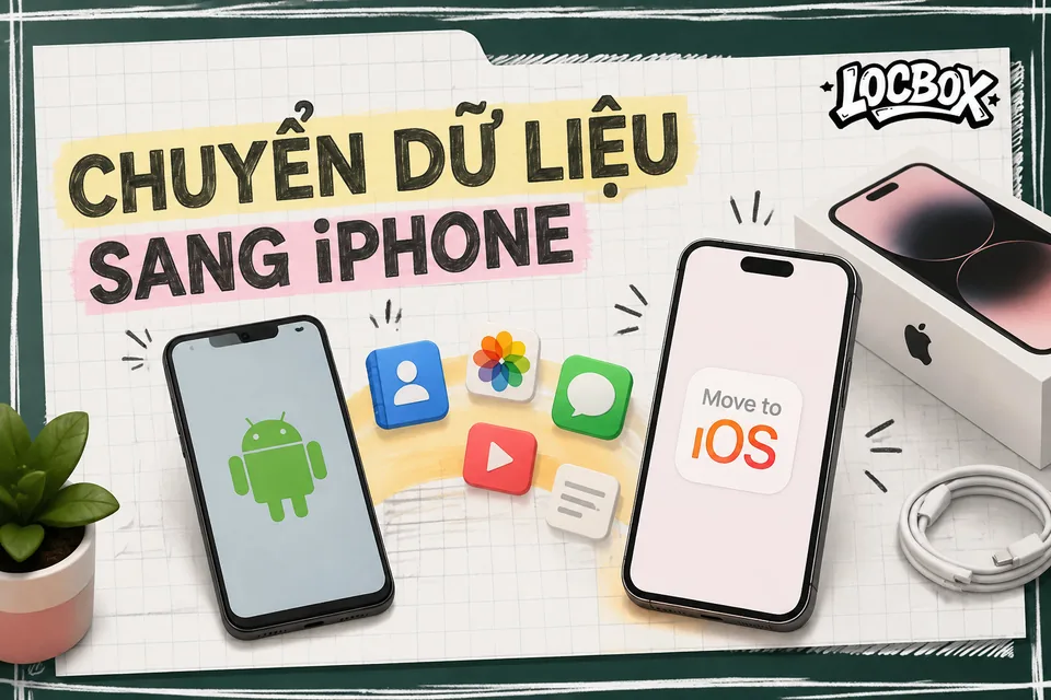 Kích hoạt iPhone mới và chuyển dữ liệu từ điện thoại Android