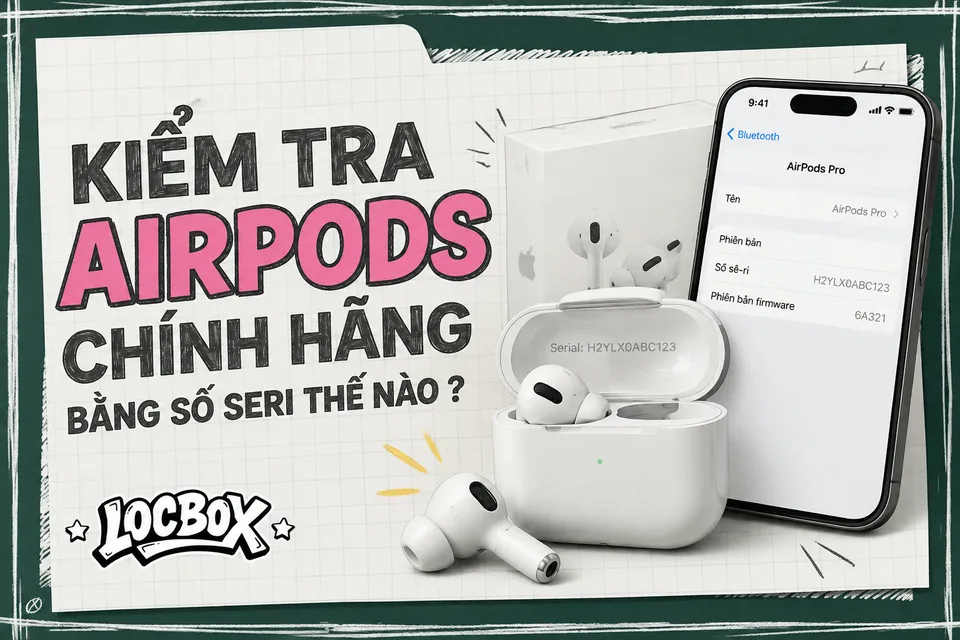 Kiểm tra AirPods chính hãng bằng số seri thế nào