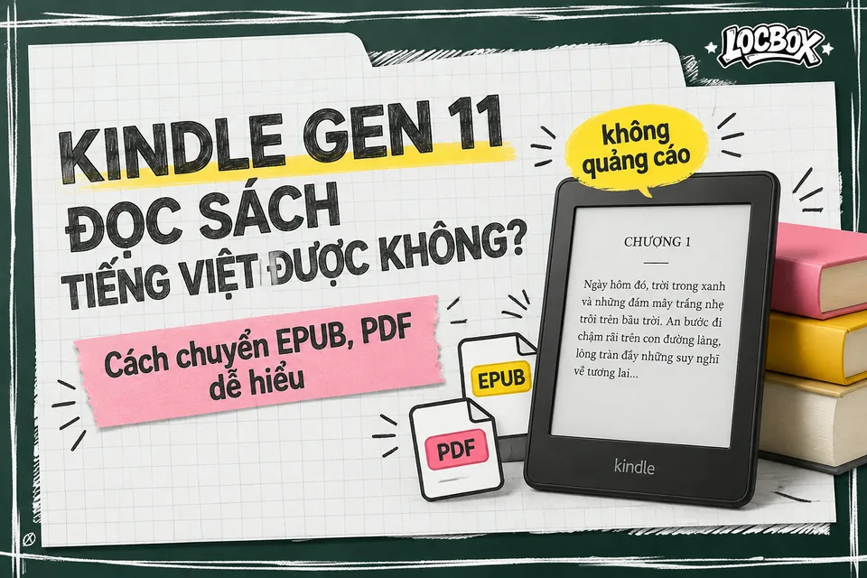 Kindle Gen 11 đọc sách tiếng Việt được không? Cách chuyển EPUB, PDF dễ hiểu