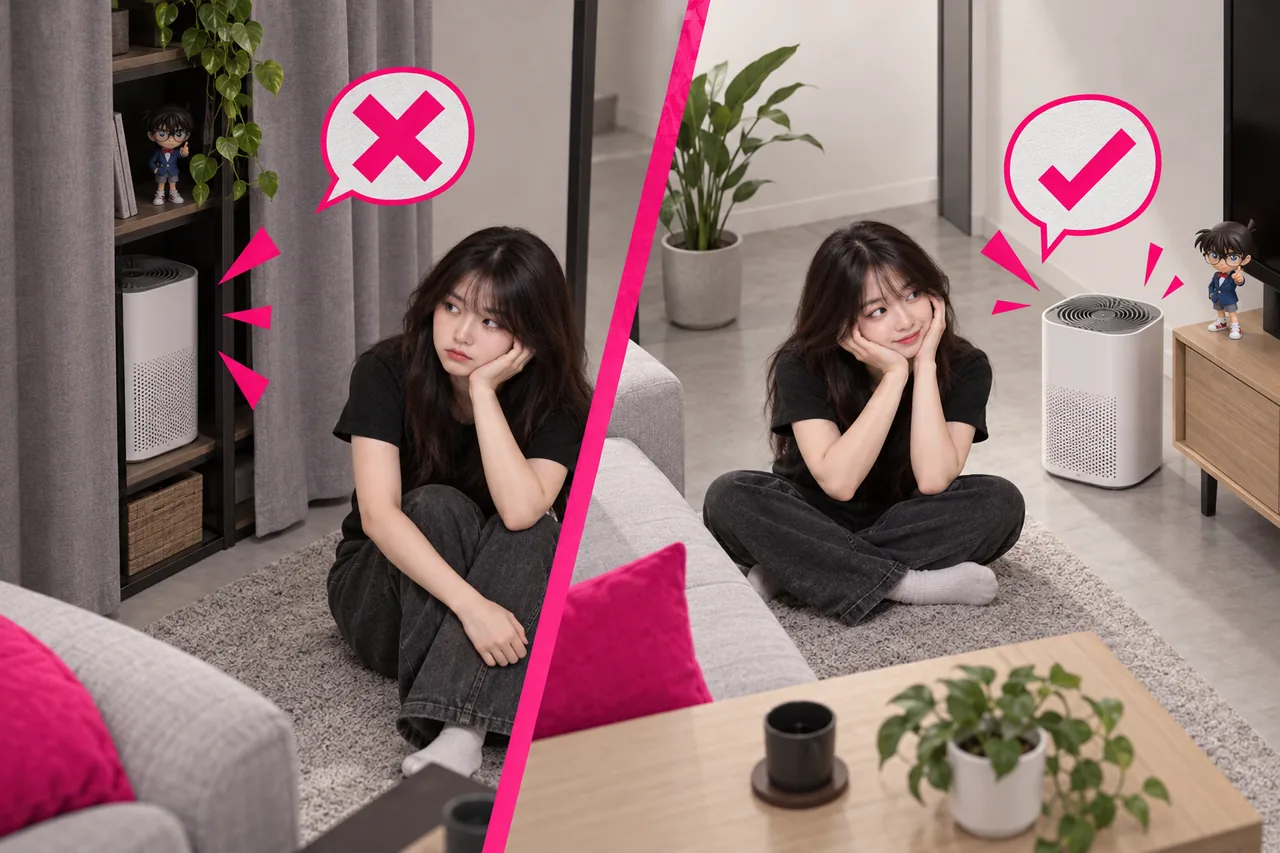 Đặt máy sát tường hoặc trong kệ