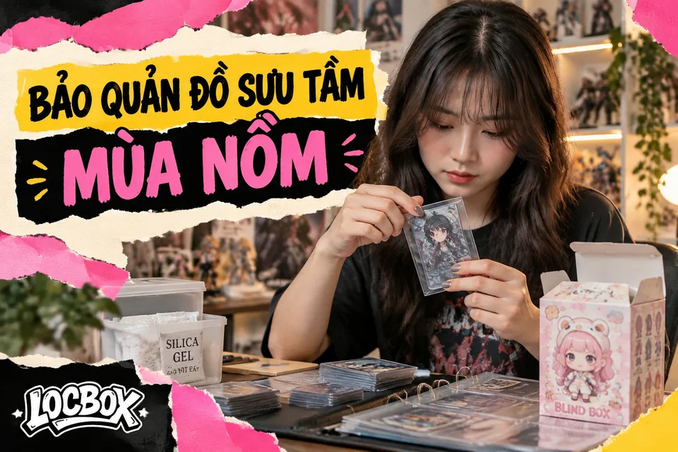 Mùa nồm bảo quản thẻ bài và hộp giấy blind box sao cho không ẩm mốc