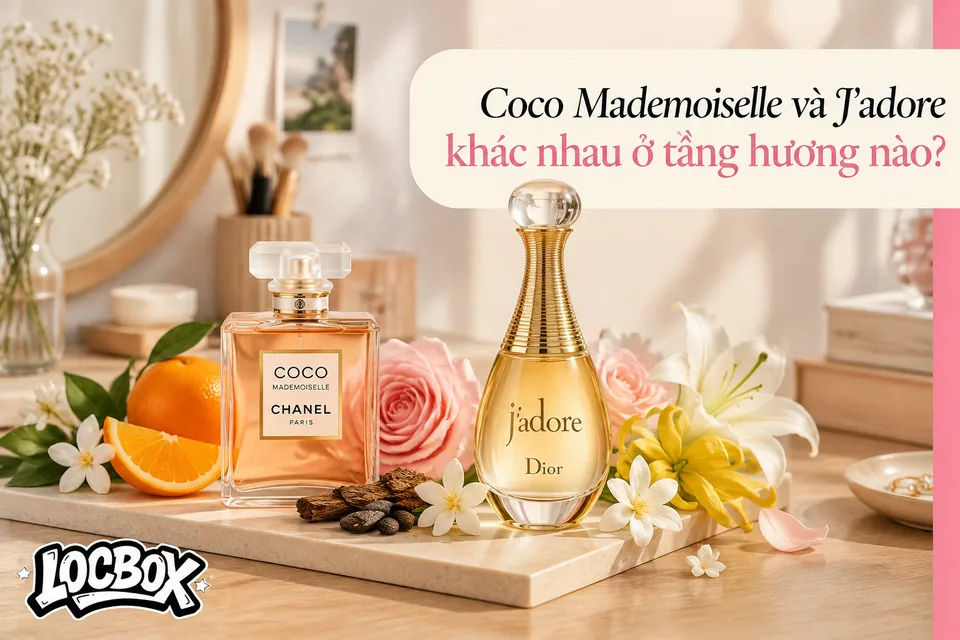 Nước hoa Chanel Coco Mademoiselle và Dior J’adore khác nhau theo tầng hương nào?