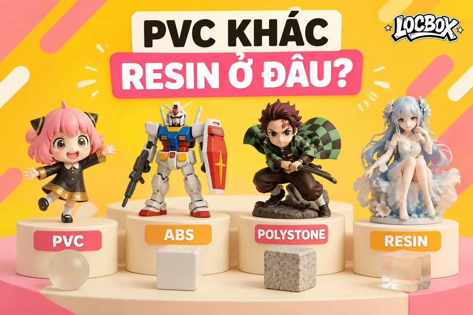 PVC, ABS, polystone và resin khác nhau ở đâu khi làm tượng mô hình?