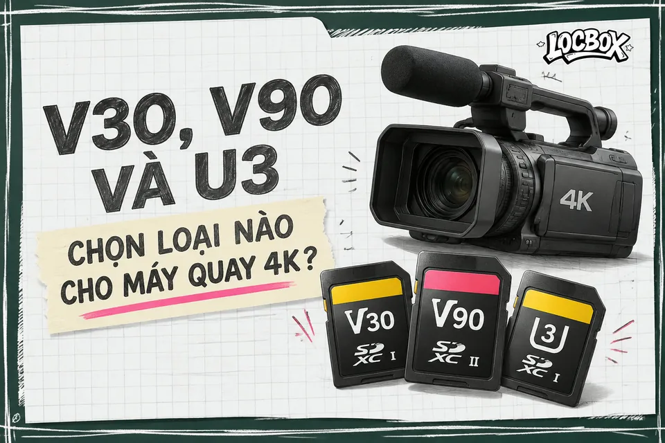 Thẻ nhớ V30, V90 và U3 chọn loại nào cho máy quay 4K