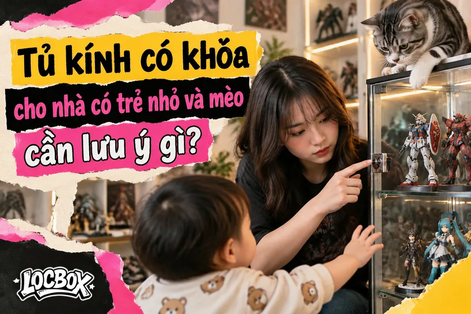 Tủ kính có khóa cho nhà có trẻ nhỏ và mèo: cần lưu ý gì