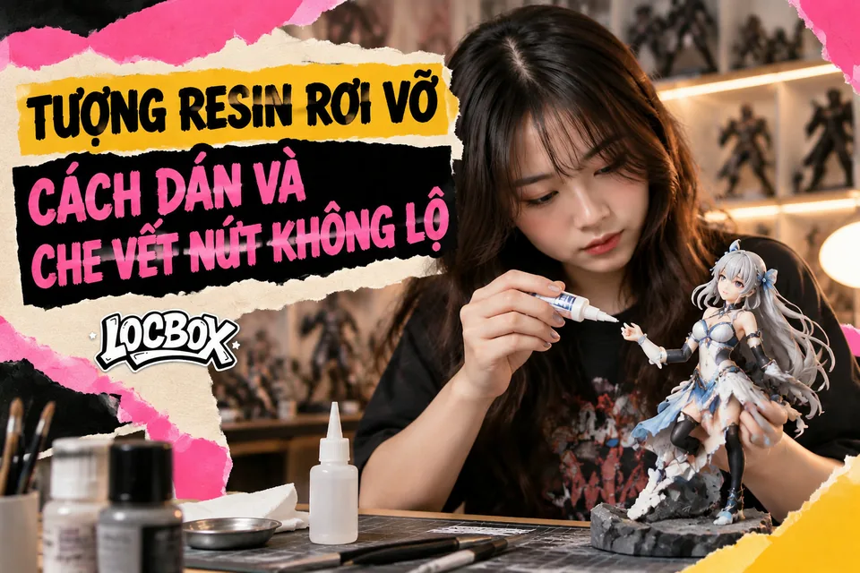 Tượng resin rơi vỡ: cách dán và che vết nứt không lộ