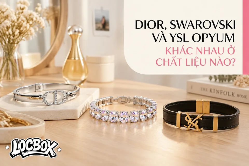 Vòng Dior, Swarovski và YSL Opyum khác nhau ở chất liệu nào?